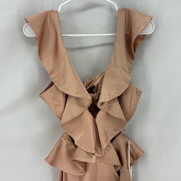 NWT Show Me Your Mumu Zoey Midi Bridesmaid Dress Ruffle Cutout Open Back large - Picture 4 of 10